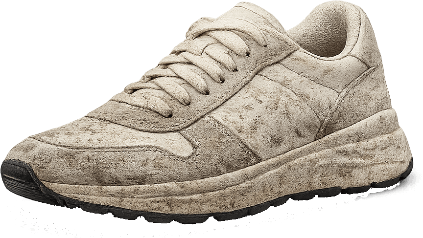 A worn, dirty sneaker